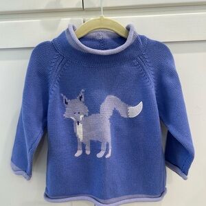 L.L. Bean purple Fox Sweater! Adorable! Size 12/18 months! Excellent condition!